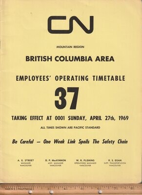 Canadian National British Columbia Area 1969