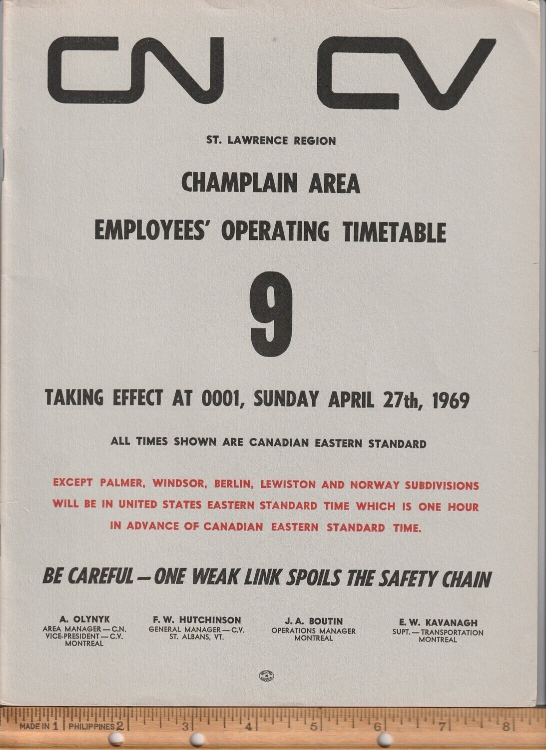 Canadian National Champlain Area 1969