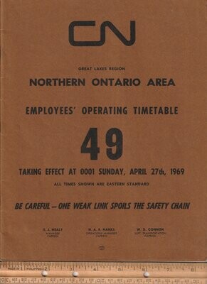 Canadian National Northern Ontario Area 1969