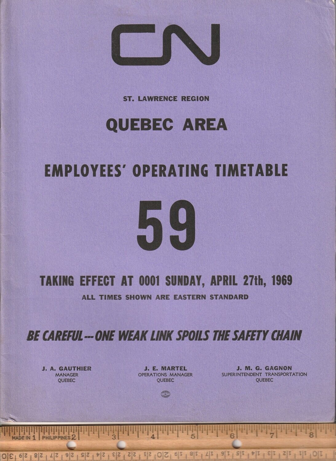 Canadian National Quebec Area 1969