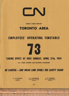 Canadian National Toronto Area 1969