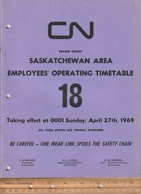 Canadian National Saskatchewan Area 1969
