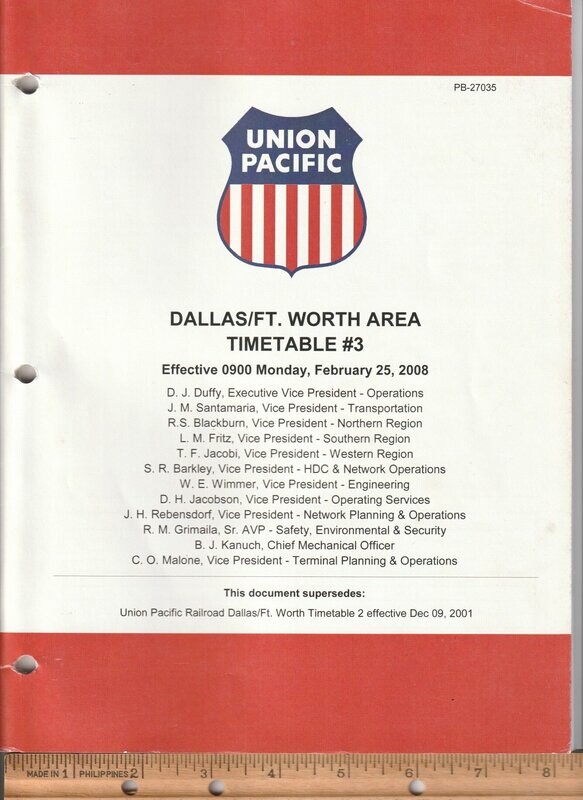 Union Pacific Dallas/Ft. Worth Area 2008