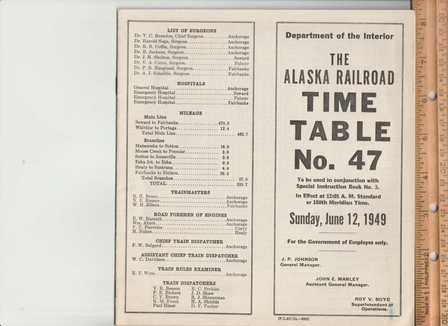 Alaska Railroad 1949