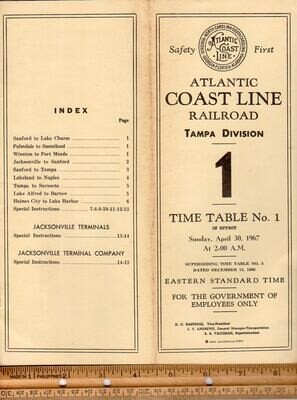 Atlantic Coast Line Tampa Division 1967