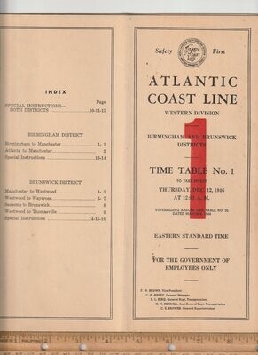 Atlantic Coast Line Western Division 1946