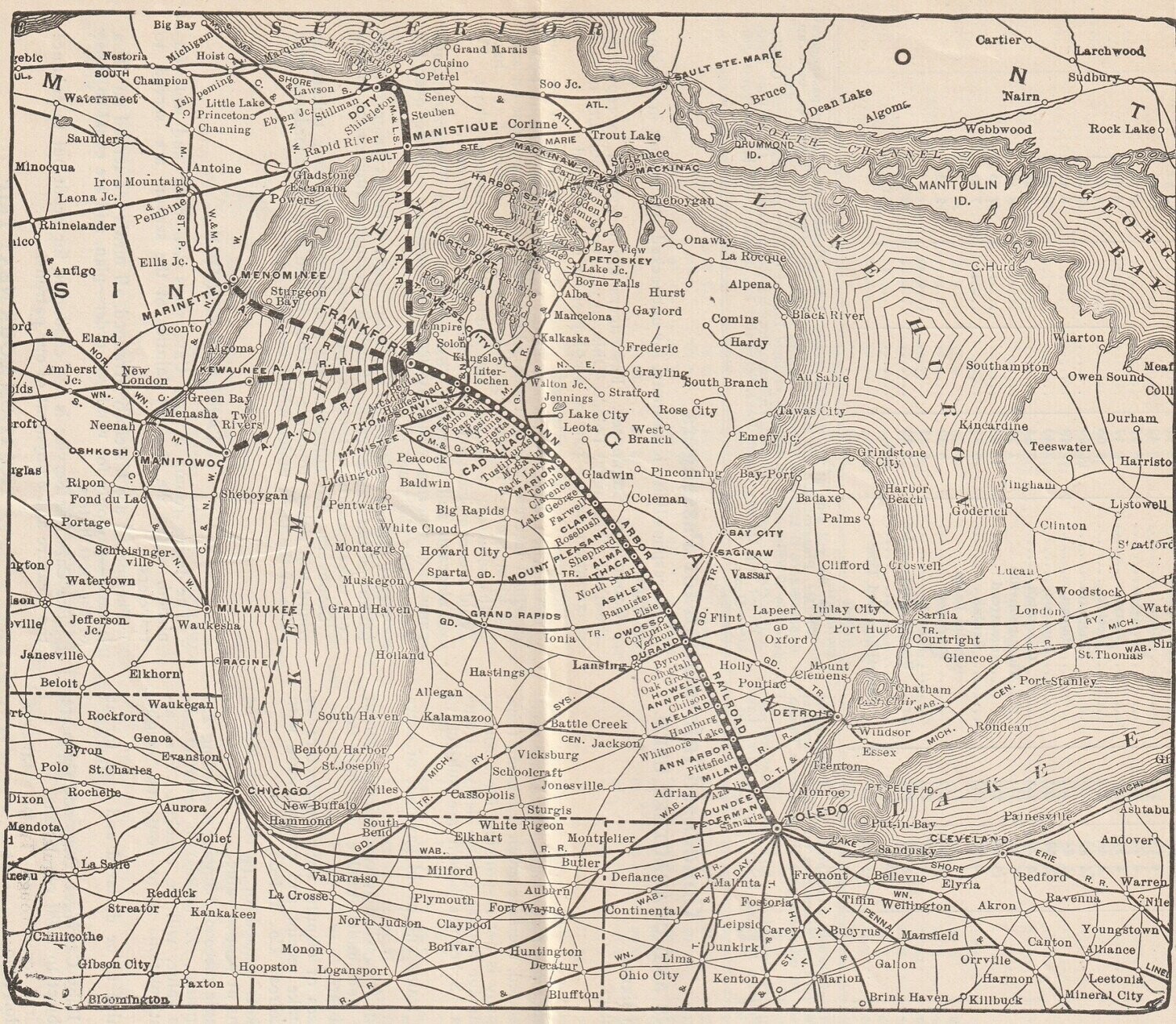 Ann Arbor RR Map 1925