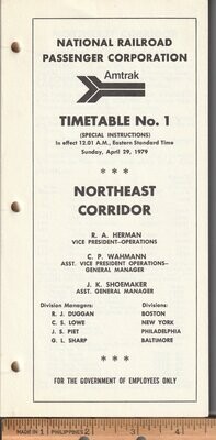 Amtrak Northeast Corridor 1979