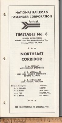 Amtrak Northeast Corridor 1978