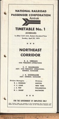 Amtrak Northeast Corridor 1979