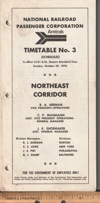 Amtrak Northeast Corridor 1978
