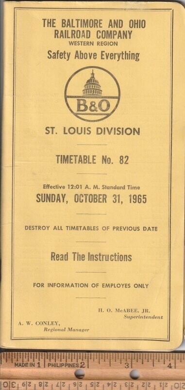 Baltimore & Ohio St. Louis Division  1965