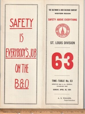 Baltimore & Ohio St. Louis Division 1954