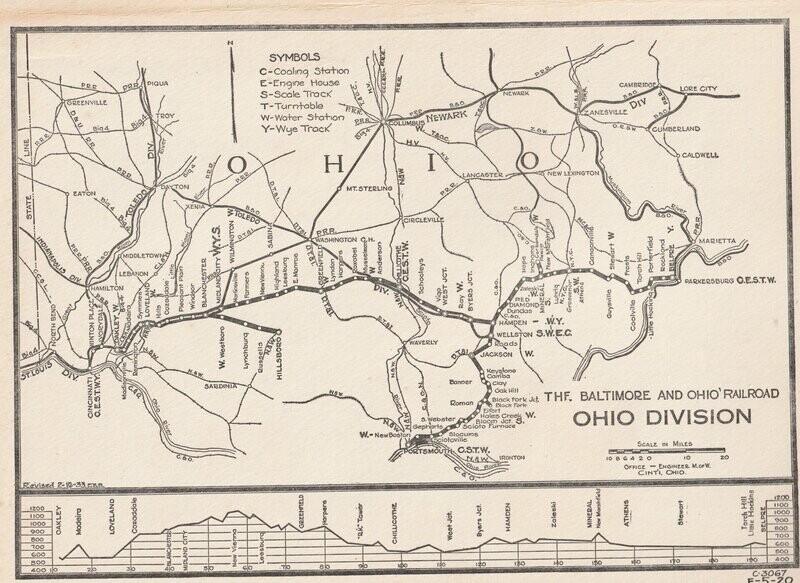 Baltimore & Ohio Ohio Division Map 1948
