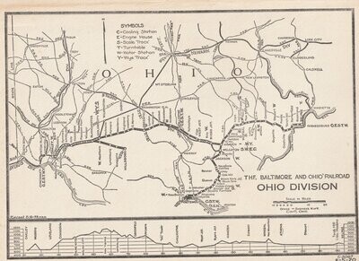 Baltimore & Ohio Ohio Division Map 1948