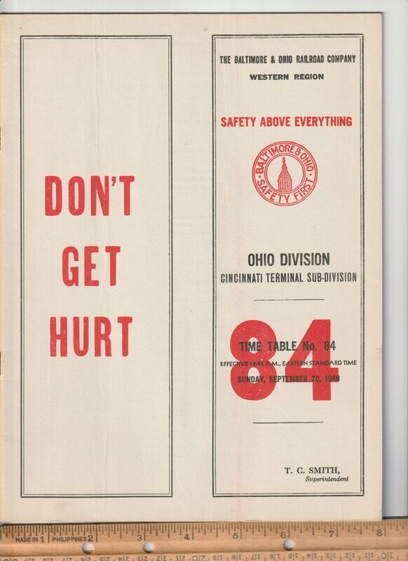 Baltimore & Ohio Cincinnati Terminal Sub-Division 1948