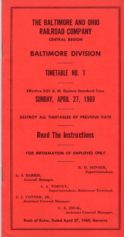 Baltimore & Ohio Baltimore Division 1969