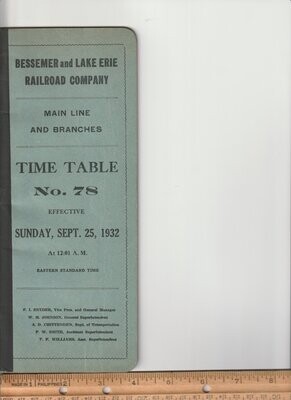 Bessemer & Lake Erie Railroad 1932