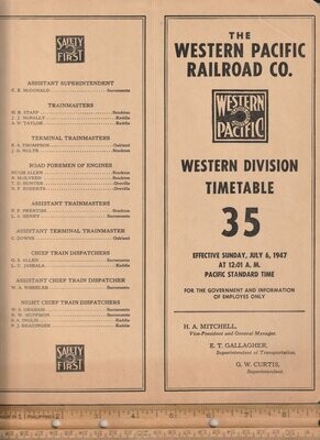 Western Pacific Western Division 1947