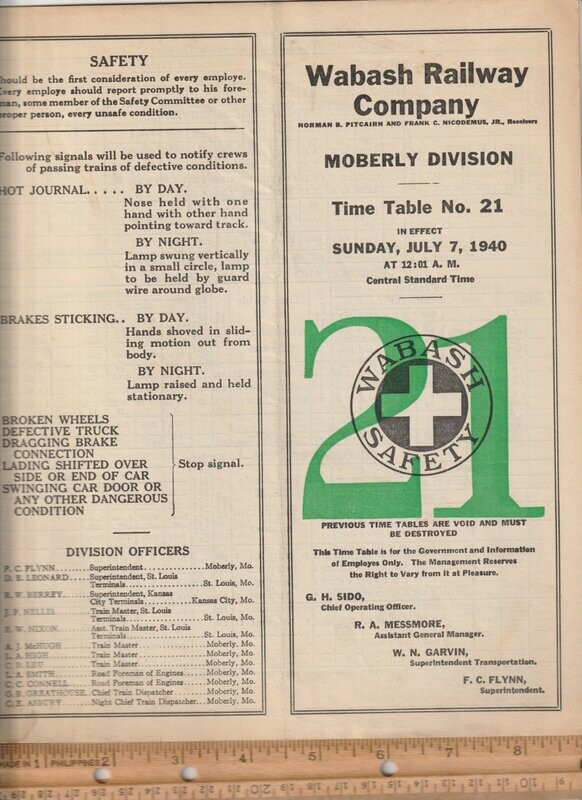 Wabash Moberly Division 1940