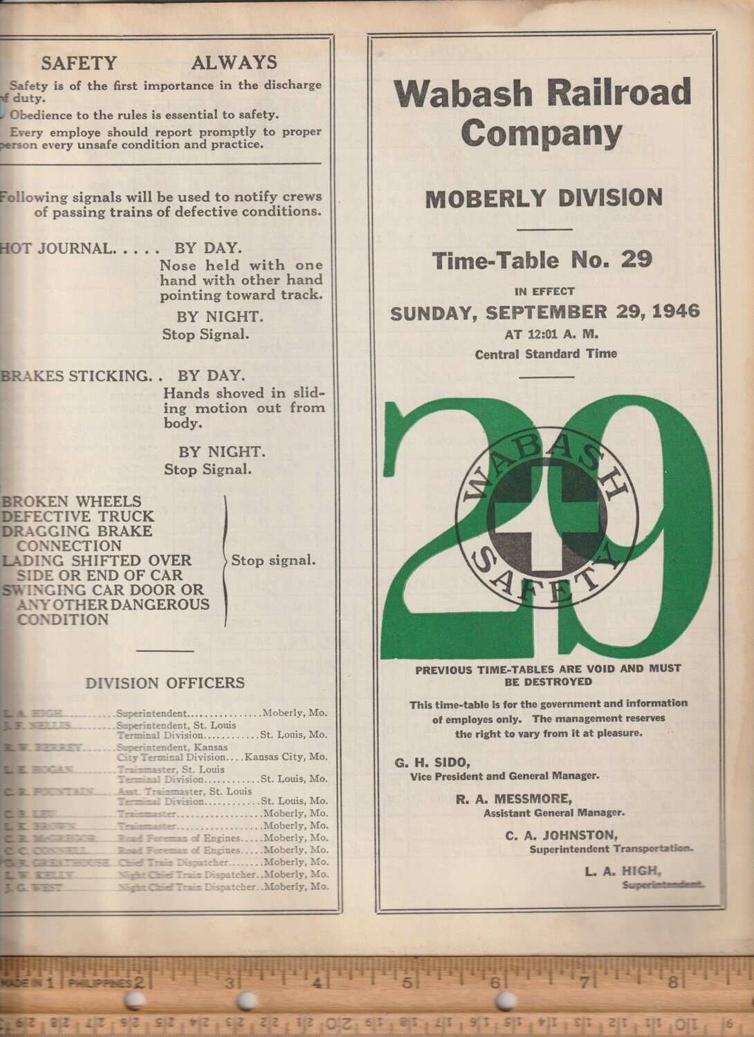 Wabash Moberly Division 1946