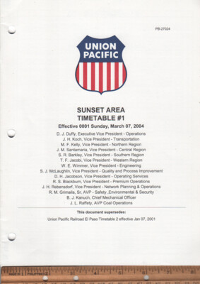 Union Pacific Sunset Area 2004