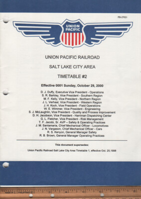 Union Pacific Salt Lake City Area 2000
