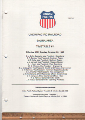 Union Pacific Salina Area 1998