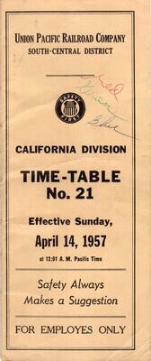 Union Pacific California Division 1957