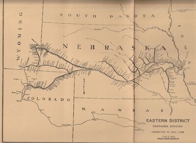 Union Pacific Nebraska Division Map 1951