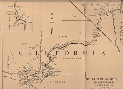 Union Pacific California Division Map 1951