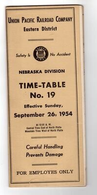 Union Pacific Nebraska Division 1954