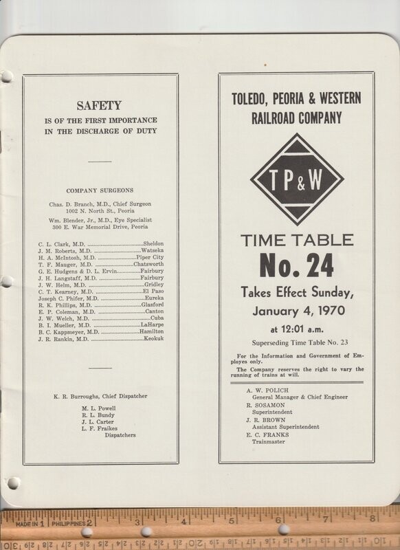 Toledo, Peoria & Western Railroad 1970
