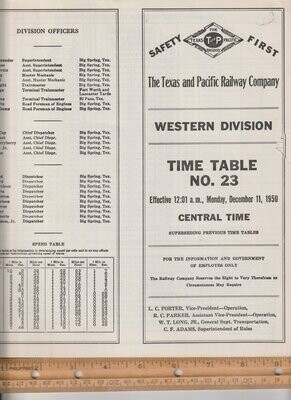 Texas and Pacific Western Division 1950