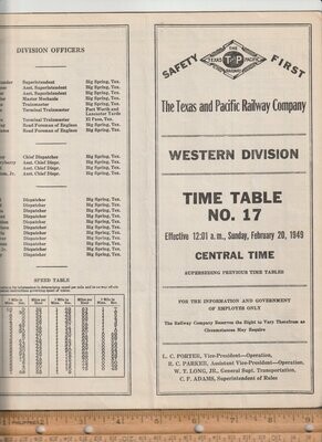 Texas and Pacific Western Division 1949