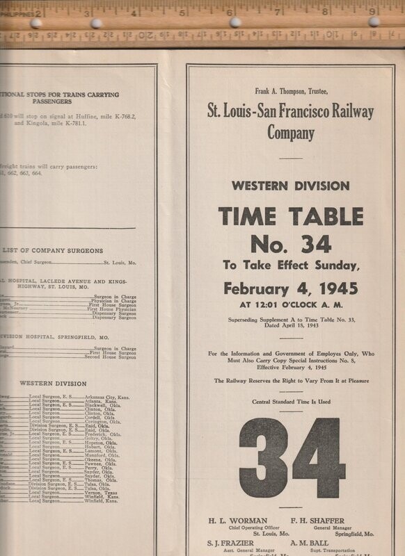 St. Louis-San Francisco Western Division 1945