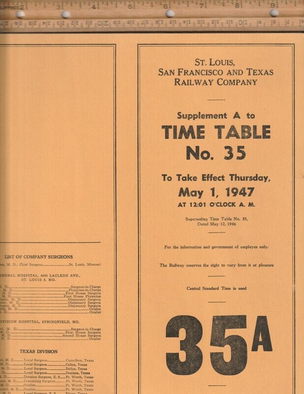 St. Louis, San Francisco & Texas Railway 1947