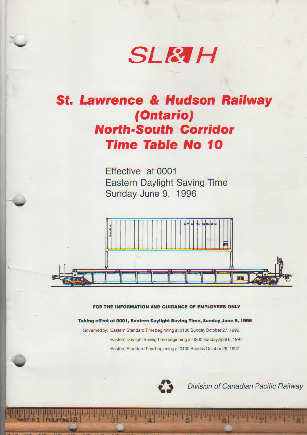 St. Lawrence & Hudson (Ontario) North-South Corridor 1996