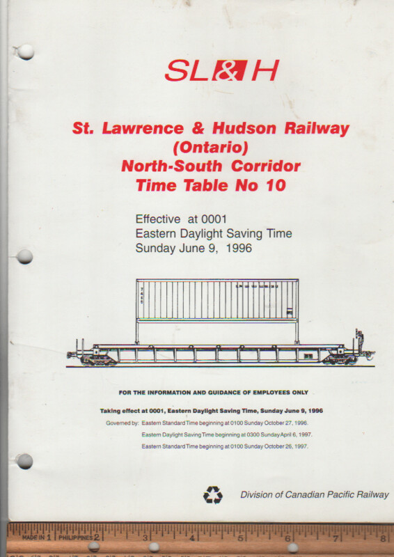 St. Lawrence & Hudson (Ontario) North-South Corridor 1996