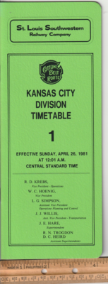 St. Louis Southwestern Kansas City Division 1981