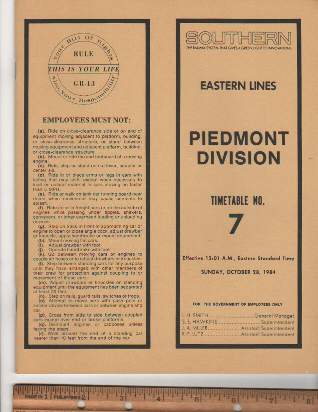 Southern Piedmont Division 1984