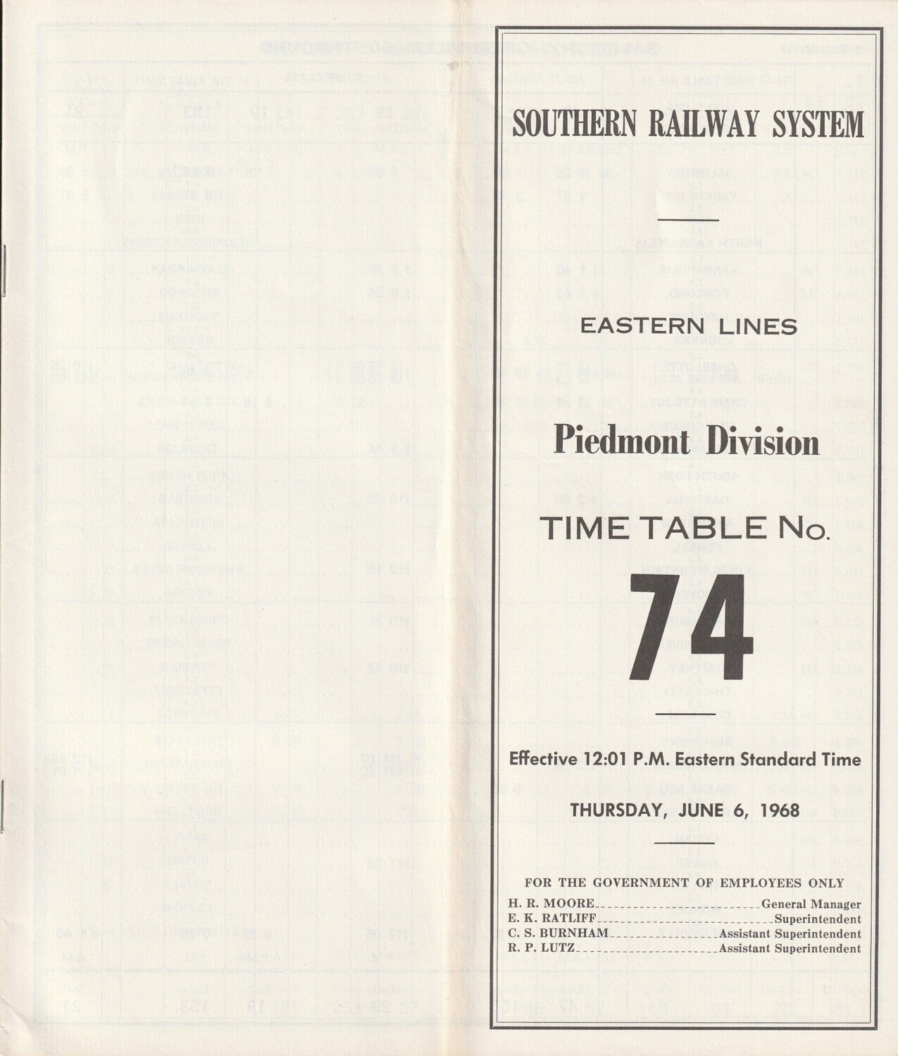 Southern Piedmont Division 1968