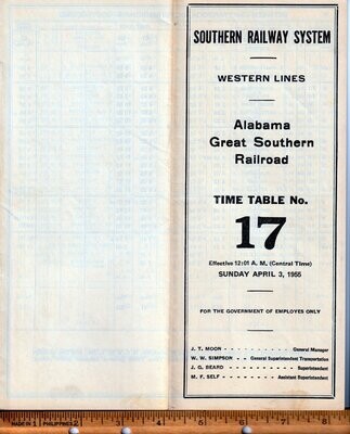 Southern Alabama Great Southern Railroad 1955