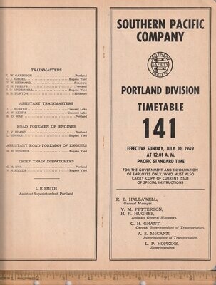 Southern Pacific Portland Division 1949