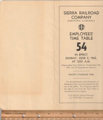 Sierra Railroad 1963