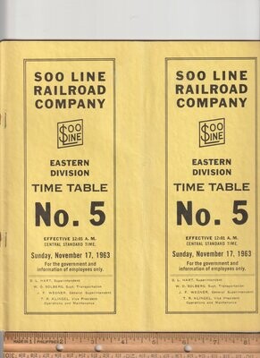 Soo Line Eastern Division 1963