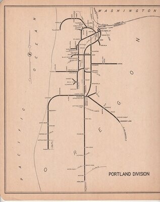 Southern Pacific Portland Division Map 1949