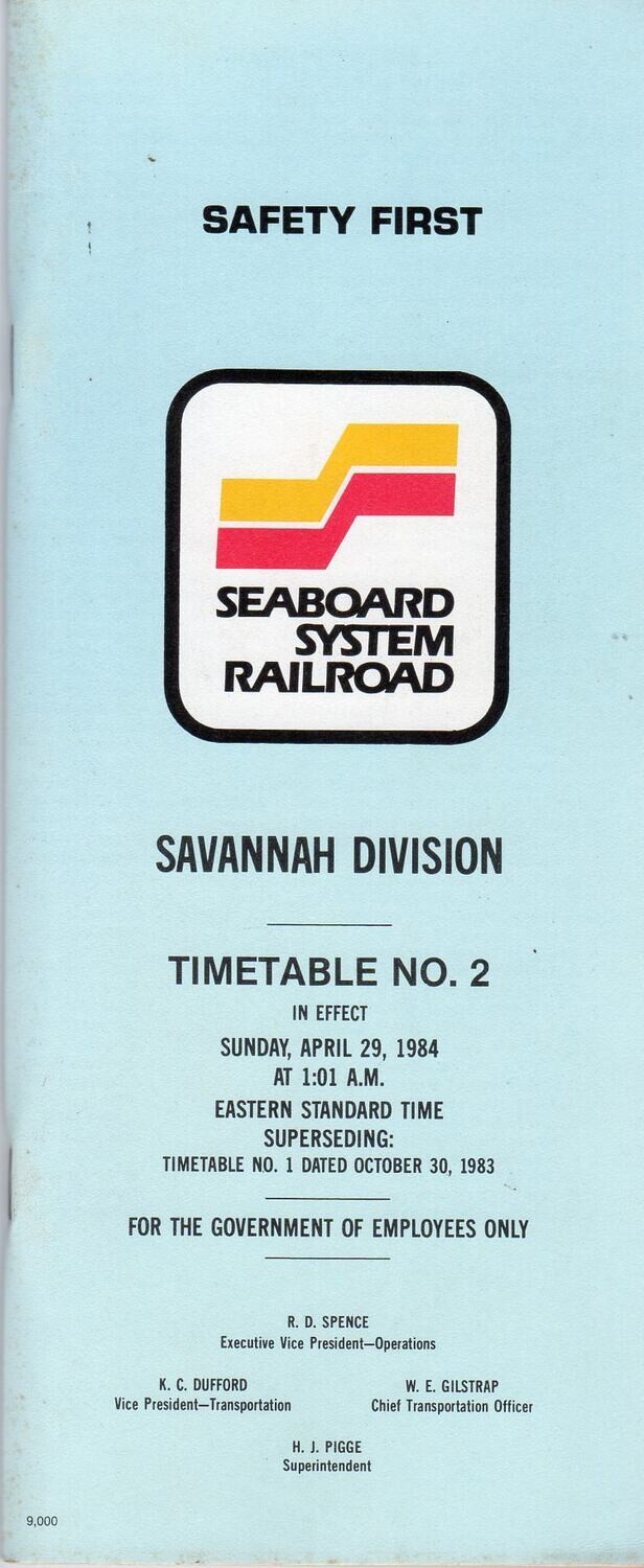 Seaboard System Savannah Division 1984