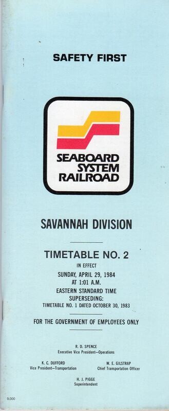 Seaboard System Savannah Division 1984