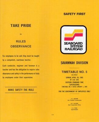 Seaboard System Savannah Division 1985